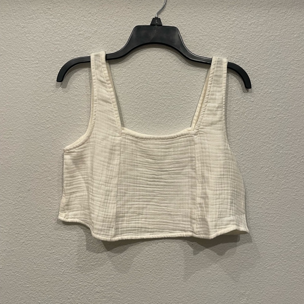 ๐ NWT Billabong White Sleeveless Crop Tank Top - Picture 2 of 4